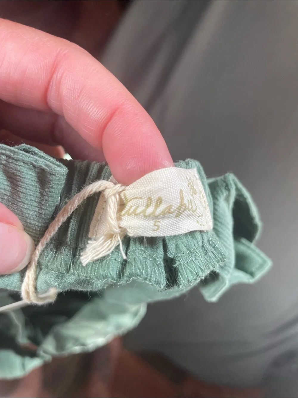 NWT Tullabee Sage Green Cotton Pinafore Jumper Dress - Size 5